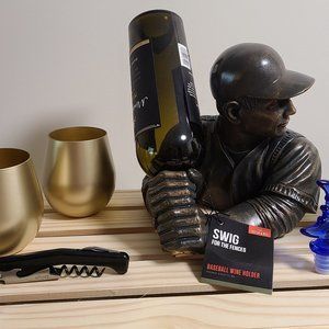 Baseball Wine Bottle Holder, Wine Glasses, Wine Stopper, Corkscrew – MBHS8